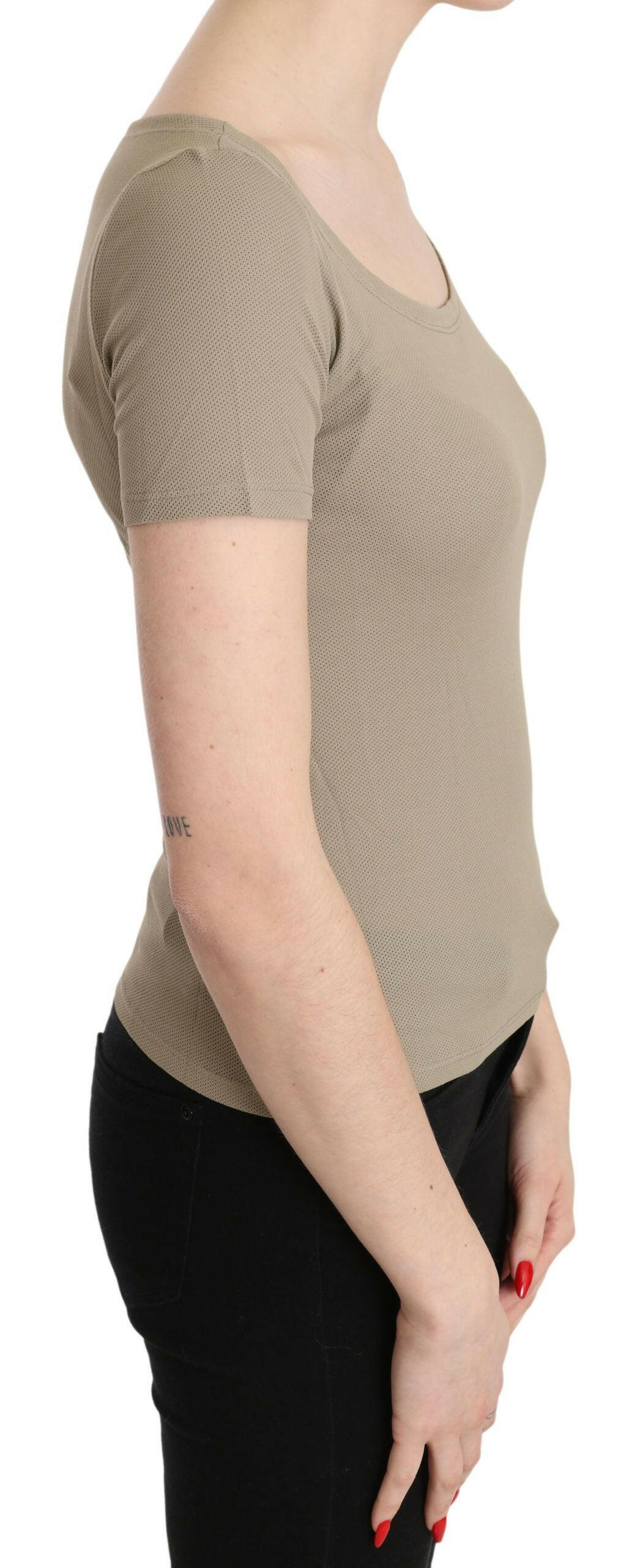 GF Ferre Gray 100% Nylon Short Sleeve Casual Tank Top Blouse -   -  GF Ferre.
