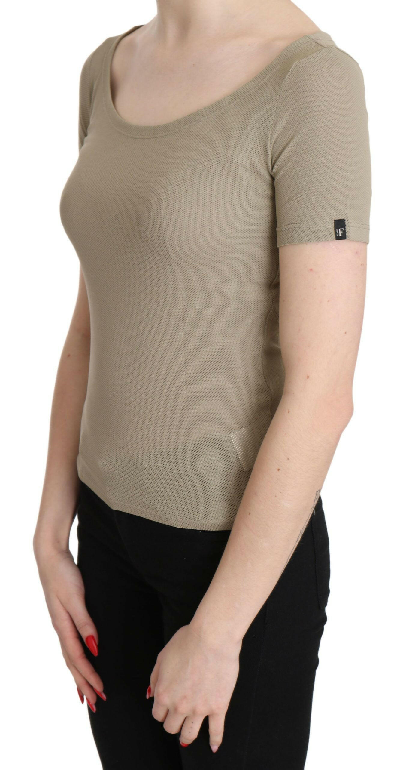 GF Ferre Gray 100% Nylon Short Sleeve Casual Tank Top Blouse -   -  GF Ferre.