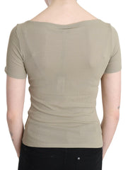 GF Ferre Gray 100% Nylon Short Sleeve Casual Tank Top Blouse -   -  GF Ferre.
