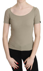 GF Ferre Gray 100% Nylon Short Sleeve Casual Tank Top Blouse -   -  GF Ferre.