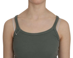 PINK MEMORIES Green Spaghetti Strap Slim Fit Casual Tank Top Blouse -   -  PINK MEMORIES.