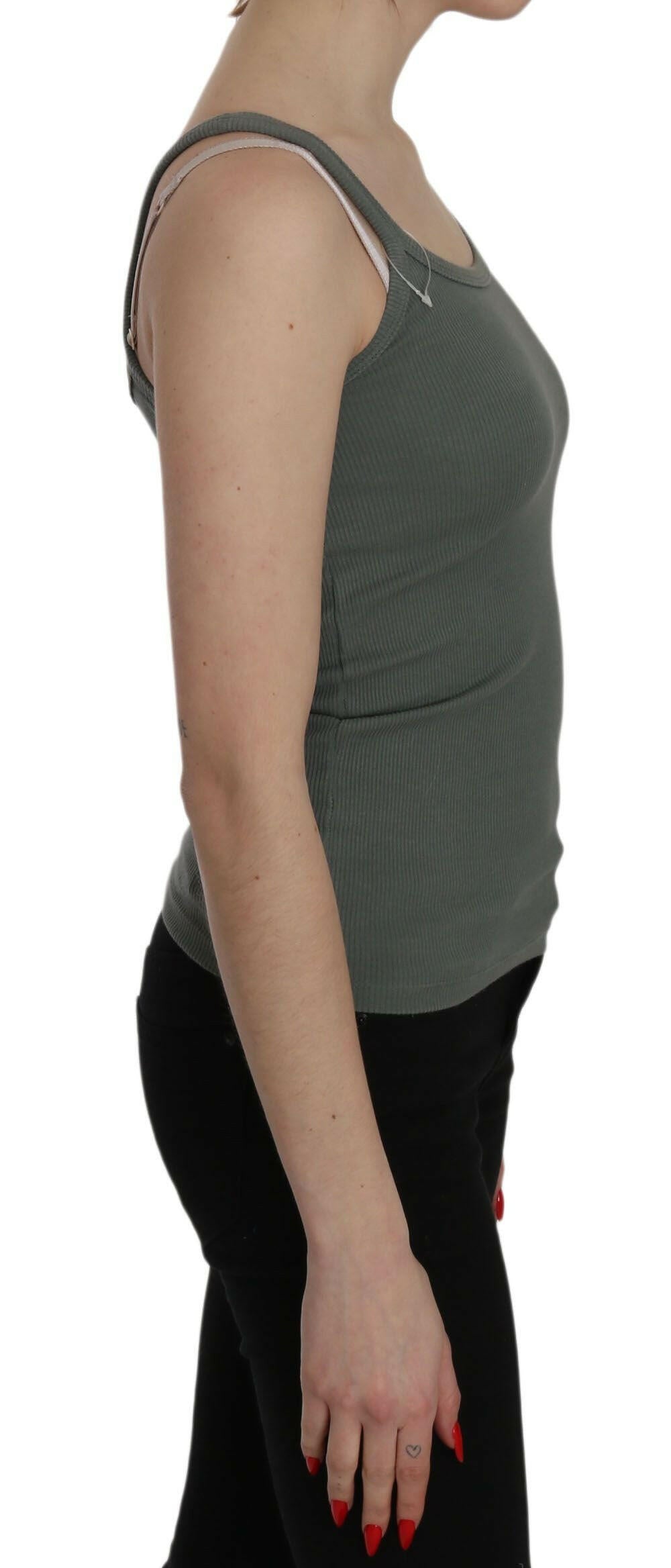 PINK MEMORIES Green Spaghetti Strap Slim Fit Casual Tank Top Blouse -   -  PINK MEMORIES.