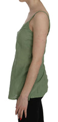 PINK MEMORIES Green Silk Spaghetti Strap Tank Top Blouse -   -  PINK MEMORIES.