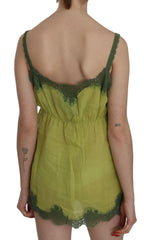 PINK MEMORIES Green Lace Spaghetti Strap Tank Top Blouse -   -  PINK MEMORIES.