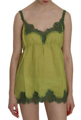 PINK MEMORIES Green Lace Spaghetti Strap Tank Top Blouse -   -  PINK MEMORIES.