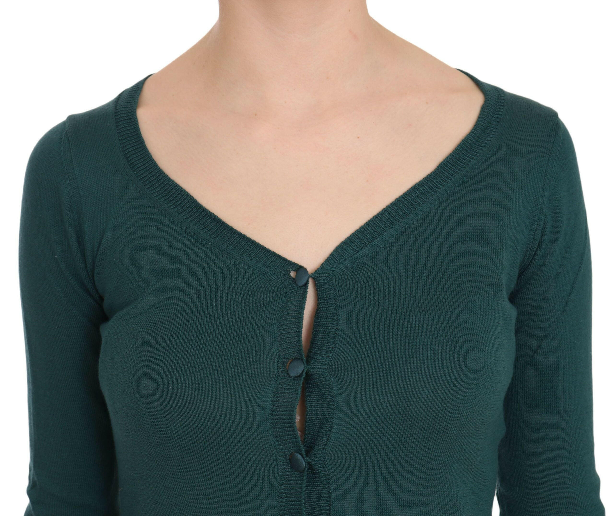 PINK MEMORIES Blue Green Cotton 3/4 Sleeve Cardigan Top Blouse -   -  PINK MEMORIES.