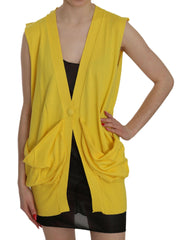 PINK MEMORIES Yellow 100% Cotton Sleeveless Cardigan Top Vest -   -  PINK MEMORIES.