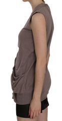 PINK MEMORIES Brown 100% Cotton Sleeveless Cardigan Top Vest -   -  PINK MEMORIES.