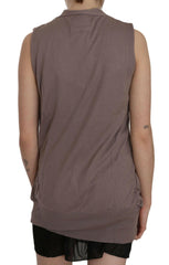 PINK MEMORIES Brown 100% Cotton Sleeveless Cardigan Top Vest -   -  PINK MEMORIES.