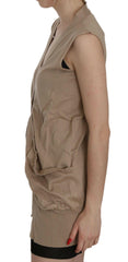 PINK MEMORIES Brown 100% Cotton Sleeveless Cardigan Top Vest -   -  PINK MEMORIES.
