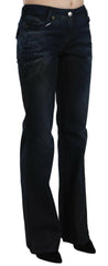 Just Cavalli Blue Washed Mid Waist Straight Denim Pants -   -  Just Cavalli.