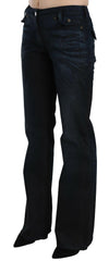 Just Cavalli Blue Washed Mid Waist Straight Denim Pants -   -  Just Cavalli.