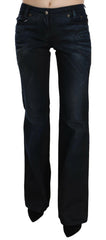 Just Cavalli Blue Washed Mid Waist Straight Denim Pants -   -  Just Cavalli.