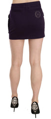 GF Ferre Purple High Waist Button Pocket A-line Mini Skirt -   -  GF Ferre.
