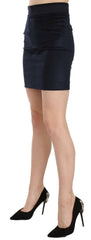 GF Ferre Blue Cotton Blend High Waist A-line Mini Skirt -   -  GF Ferre.