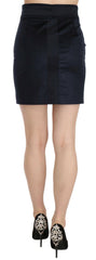 GF Ferre Blue Cotton Blend High Waist A-line Mini Skirt -   -  GF Ferre.