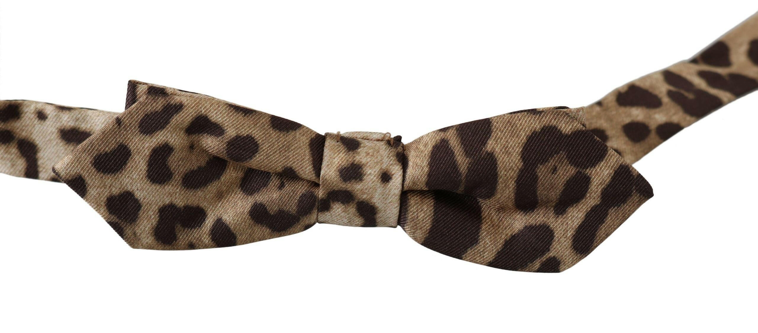 Dolce & Gabbana Brown Leopard Silk Adjustable Neck Papillon Men Bow Tie -  Neckties, Men -  Dolce & Gabbana.