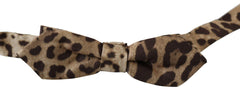 Dolce & Gabbana Brown Leopard Silk Adjustable Neck Papillon Men Bow Tie -  Neckties, Men -  Dolce & Gabbana.