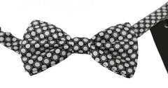 Dolce & Gabbana Men Black White Circles Adjustable Neck Papillon Bow Tie -  Neckties, Men -  Dolce & Gabbana.