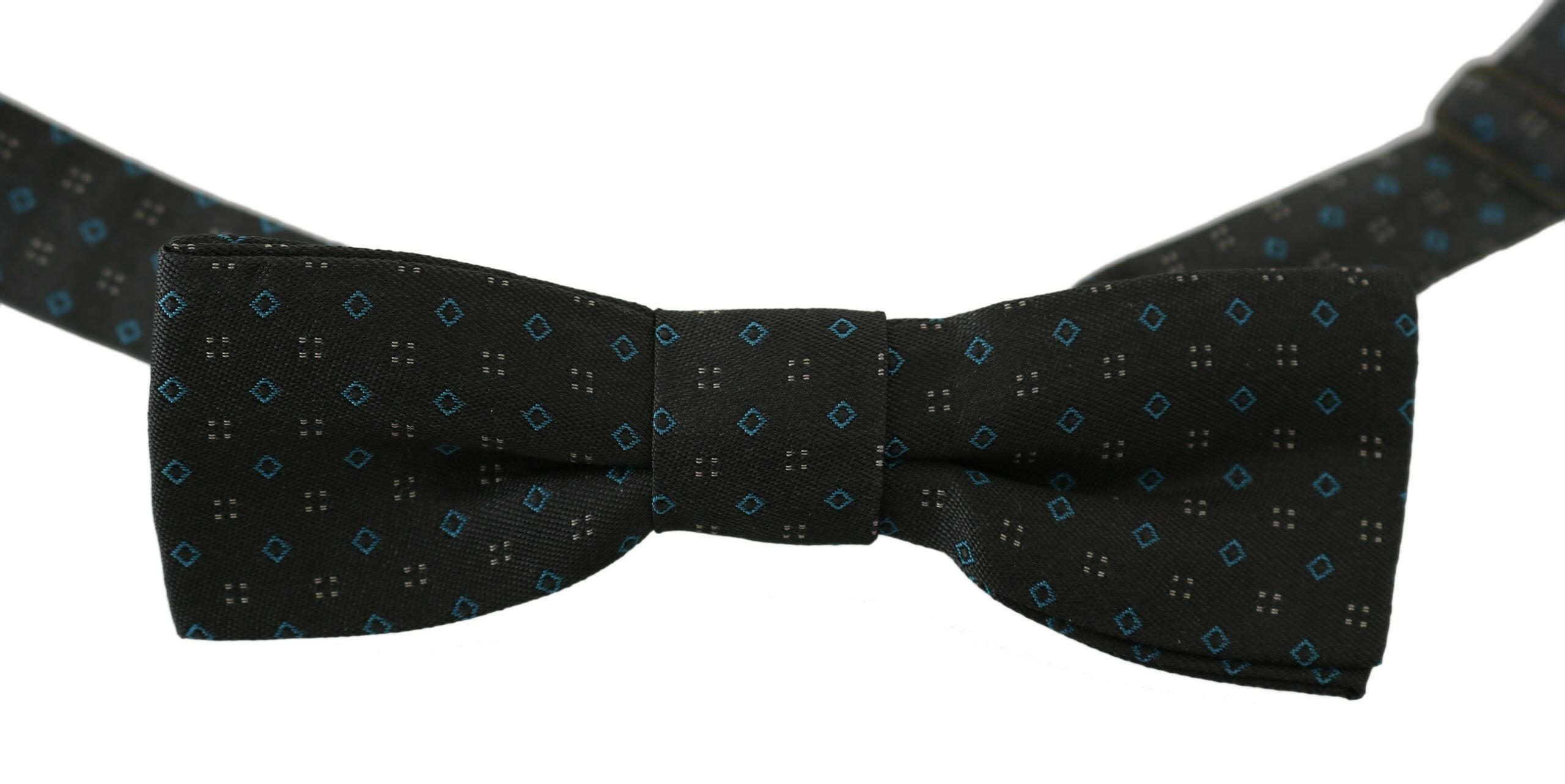 Dolce & Gabbana Men Gray Pattern Silk Adjustable Neck Papillon Bow Tie -  Neckties, Men -  Dolce & Gabbana.