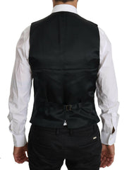 Dolce & Gabbana Blue Wool Waistcoat Formal Gilet Vest -  Vests for Men Suits -  Dolce & Gabbana.