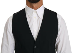 Dolce & Gabbana Blue Wool Waistcoat Formal Gilet Vest -  Vests for Men Suits -  Dolce & Gabbana.