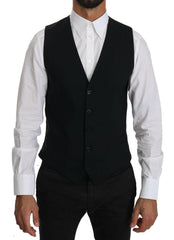 Dolce & Gabbana Blue Wool Waistcoat Formal Gilet Vest -  Vests for Men Suits -  Dolce & Gabbana.