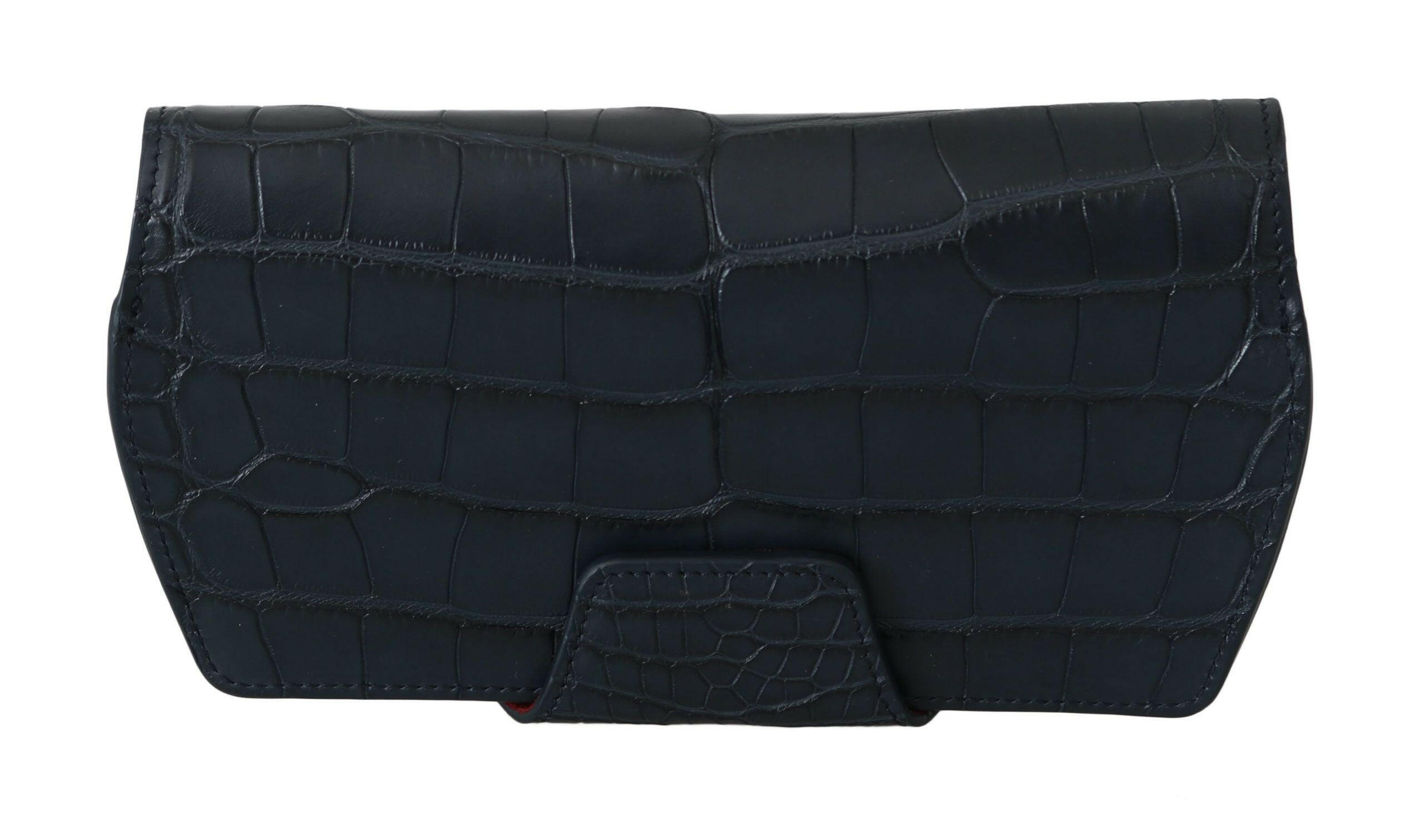 Dolce & Gabbana Blue Crocodile Eyewear Sunglasses Case Cover Pouch -  Leather Accessory for Men -  Dolce & Gabbana.