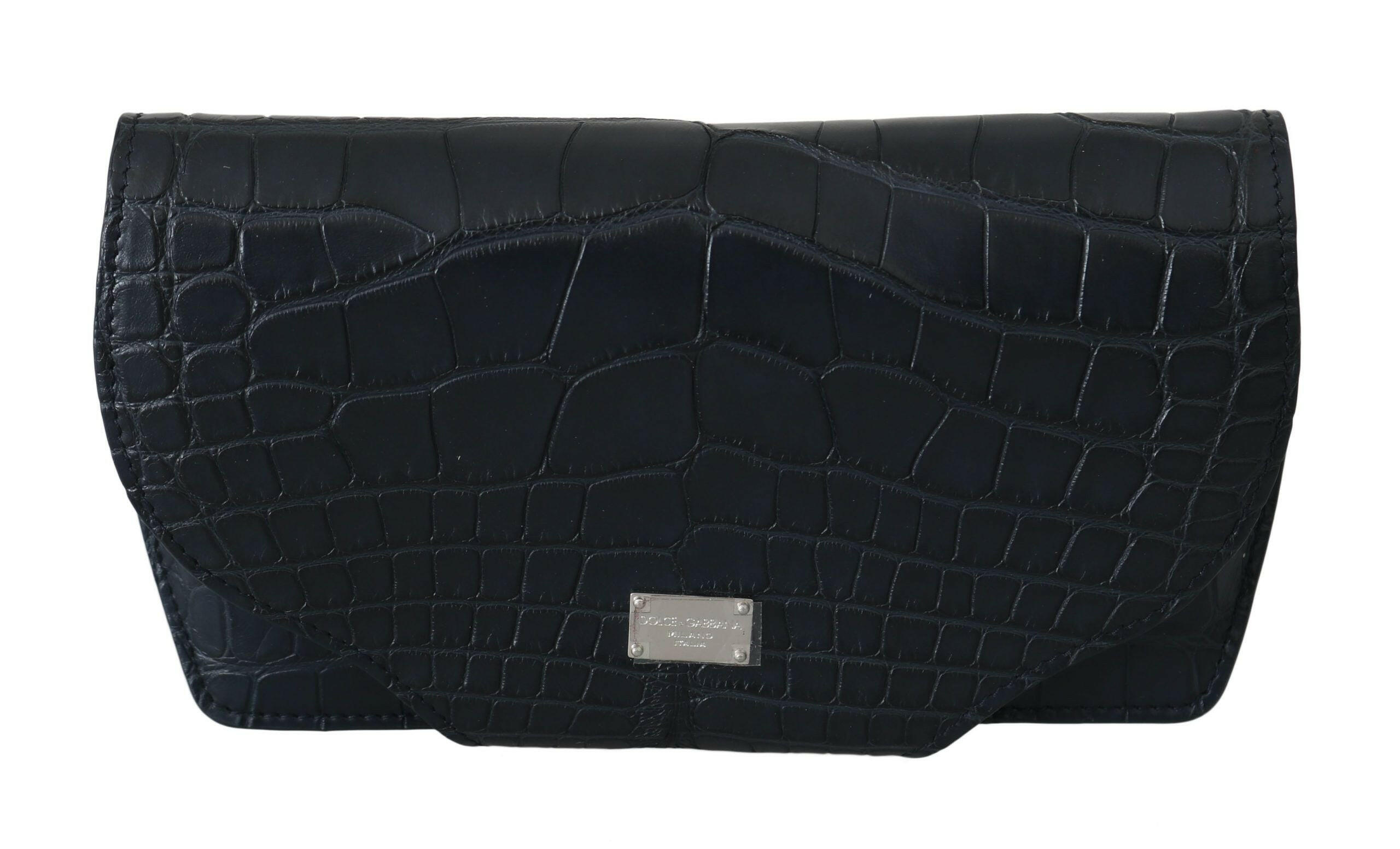 Dolce & Gabbana Blue Crocodile Eyewear Sunglasses Case Cover Pouch -  Leather Accessory for Men -  Dolce & Gabbana.