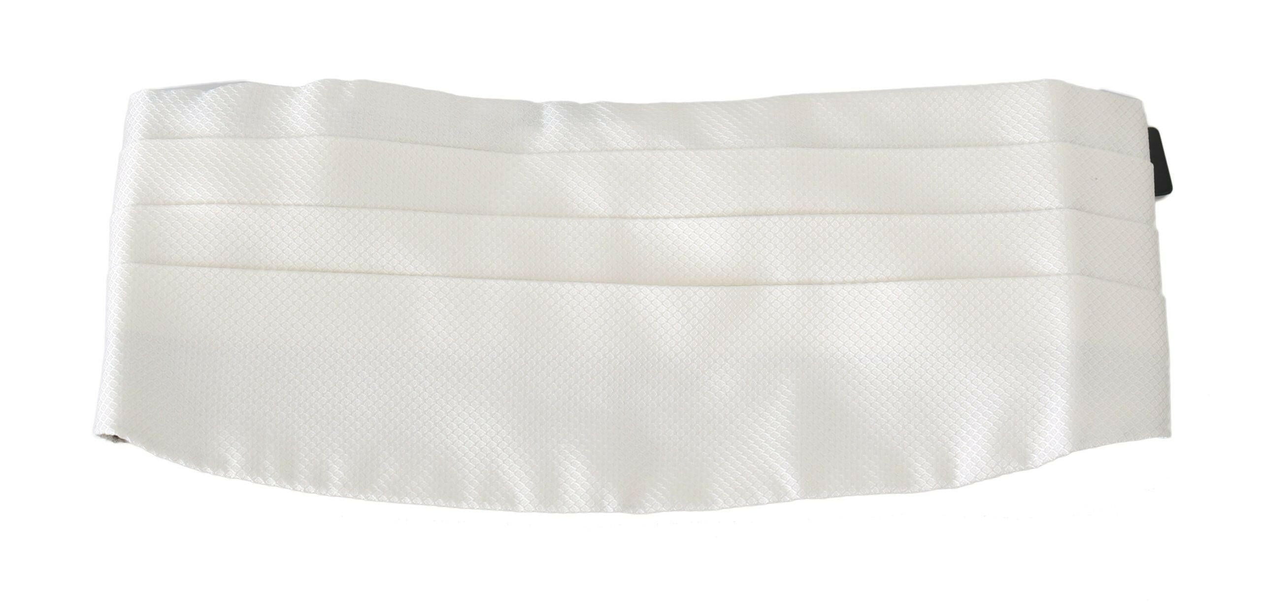 Dolce & Gabbana White Men Waist Belt 100% Silk Cummerbund -  Men´s Cummerbund -  Dolce & Gabbana.