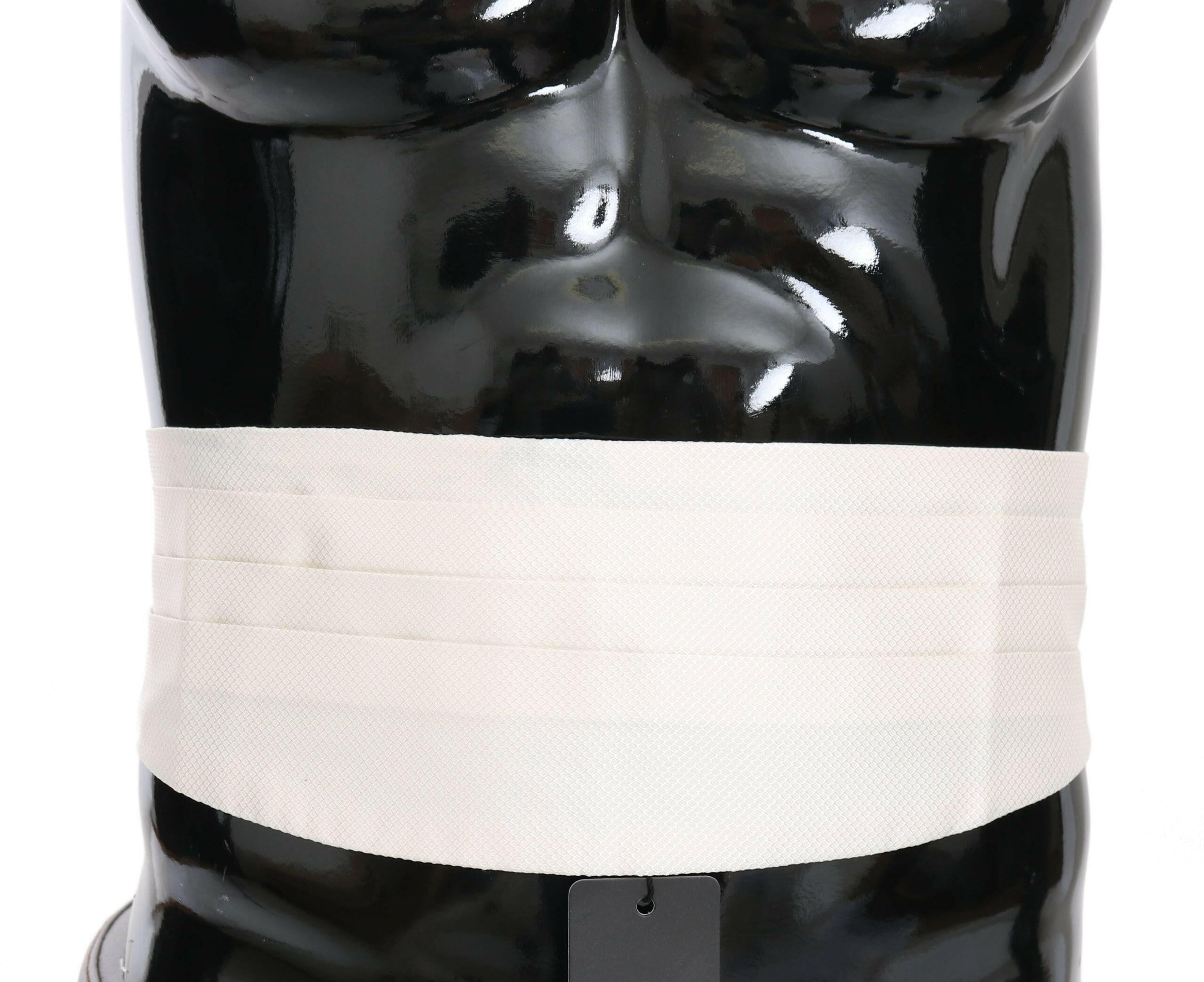 Dolce & Gabbana White Men Waist Belt 100% Silk Cummerbund -  Men´s Cummerbund -  Dolce & Gabbana.