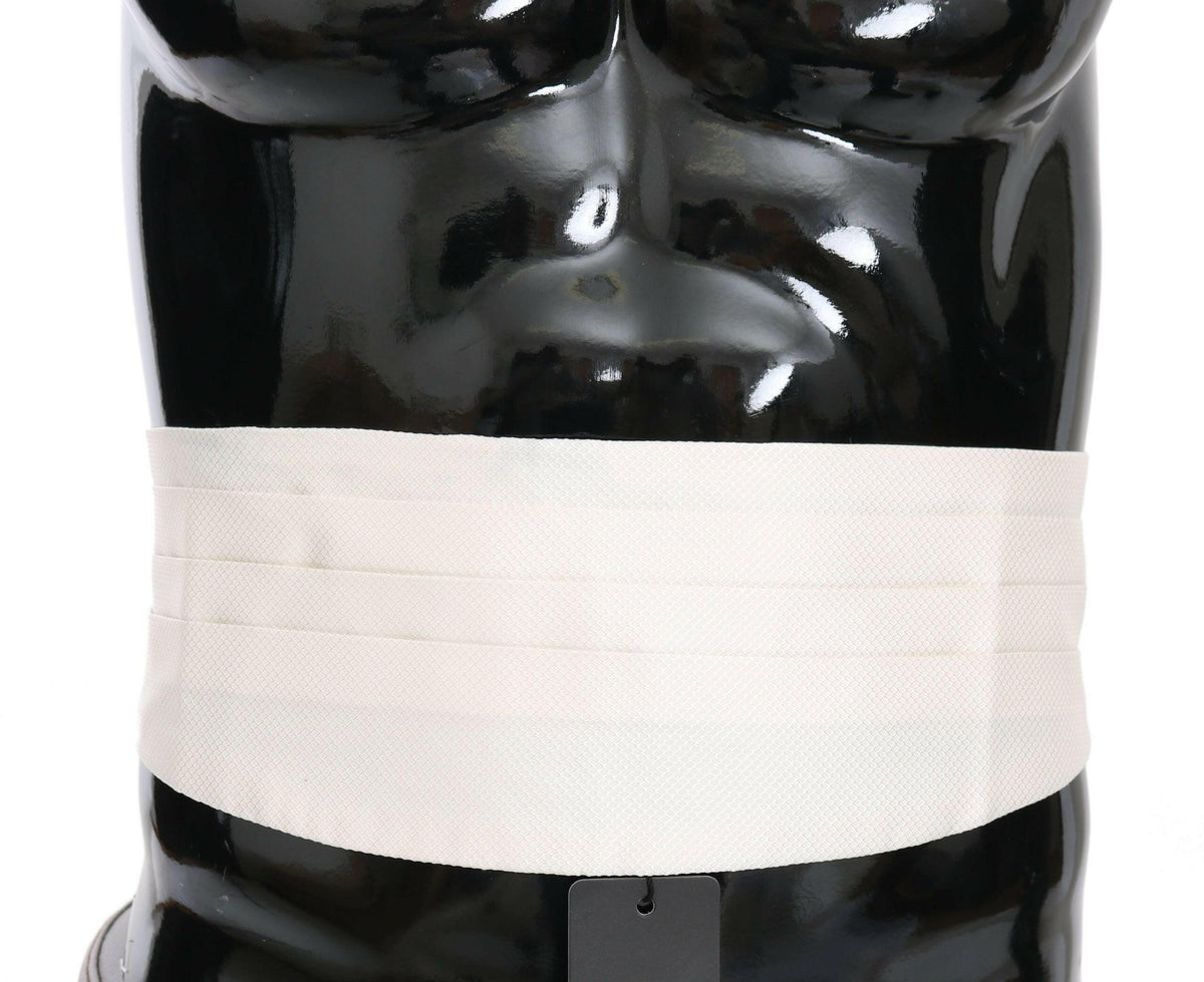 Dolce & Gabbana White Men Waist Belt 100% Silk Cummerbund -  Men´s Cummerbund -  Dolce & Gabbana.