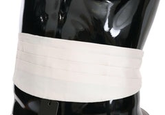 Dolce & Gabbana White Men Waist Belt 100% Silk Cummerbund -  Men´s Cummerbund -  Dolce & Gabbana.