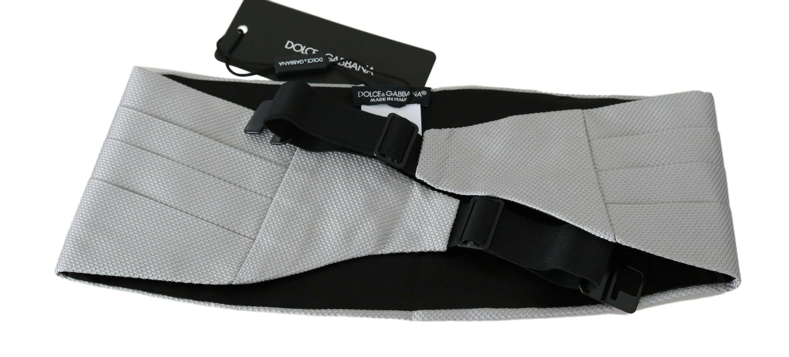 Dolce & Gabbana Gray Men Waist Belt 100% Silk Cummerbund -  Men´s Cummerbund -  Dolce & Gabbana.