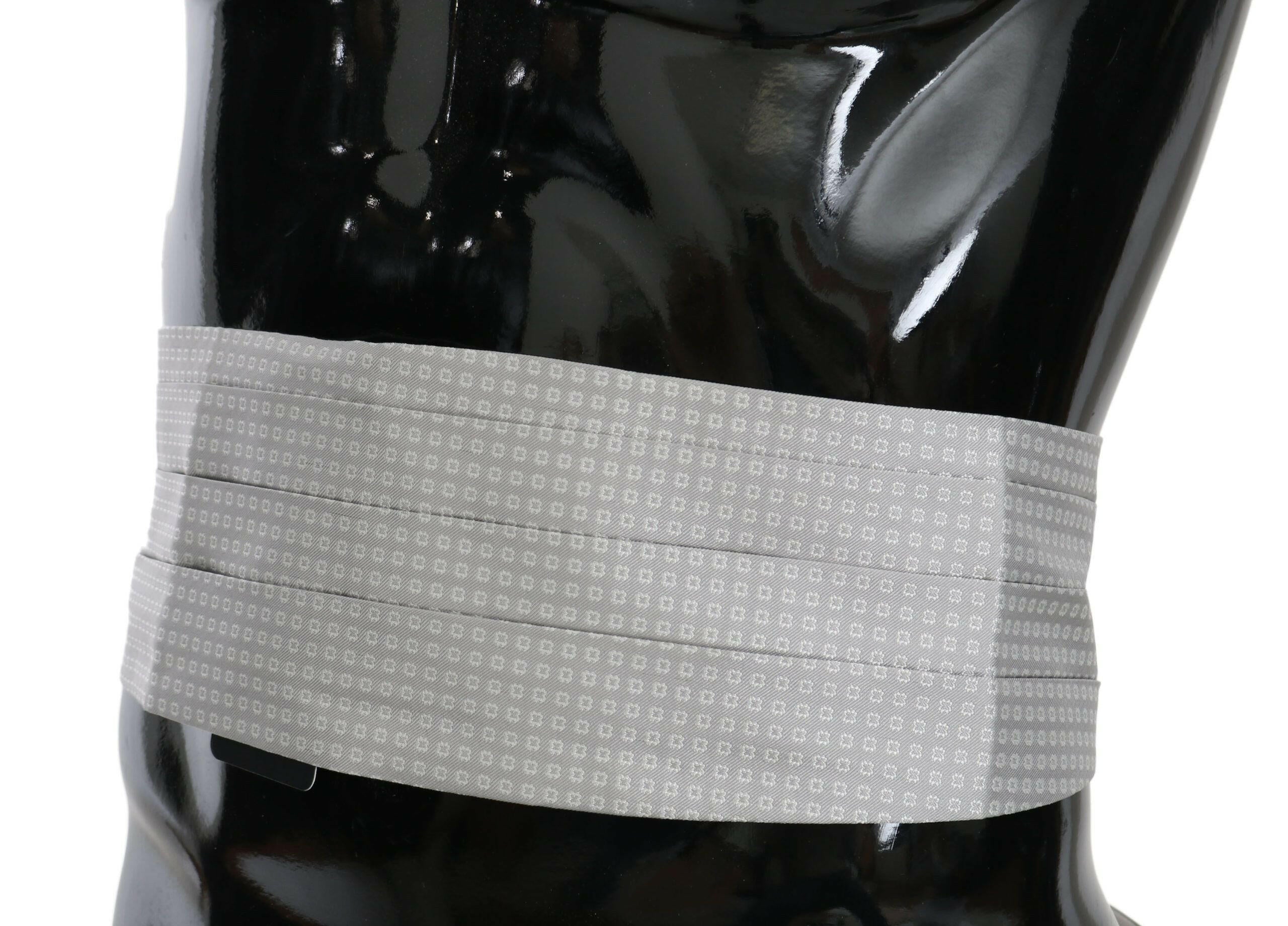 Dolce & Gabbana Gray Patterned Waist Belt Silk Cummerbund -  Men´s Cummerbund -  Dolce & Gabbana.
