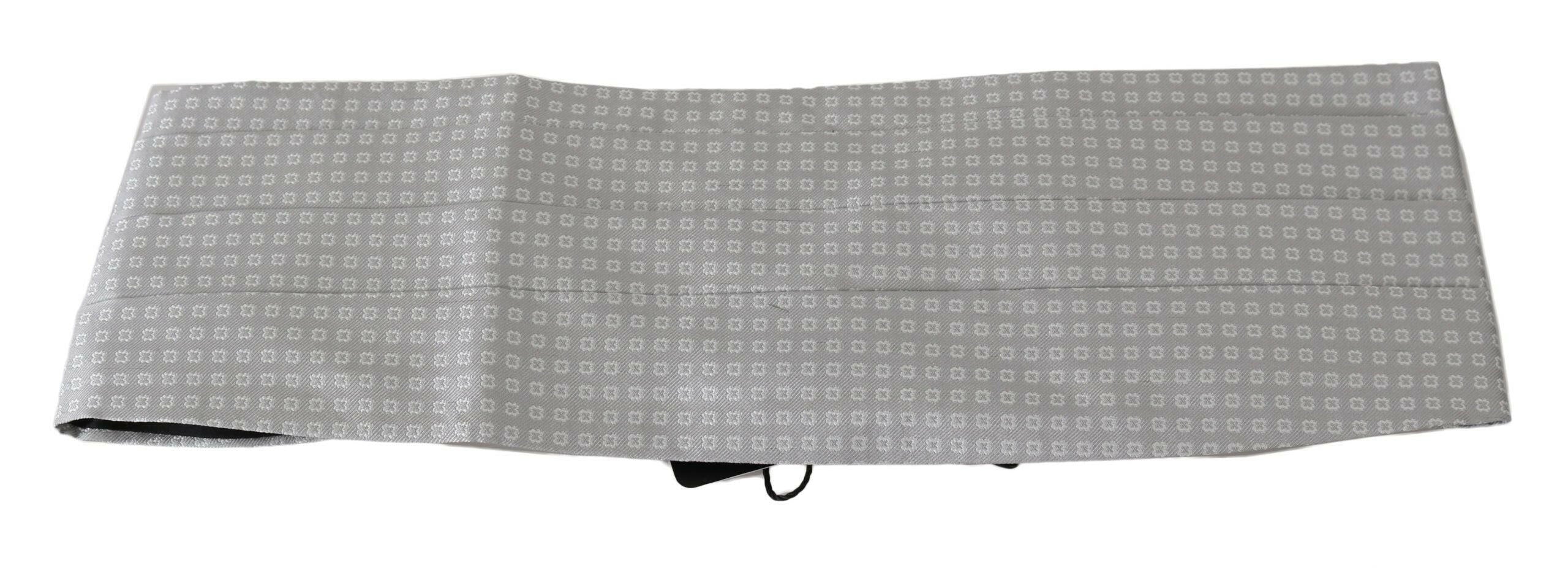 Dolce & Gabbana Gray Patterned Waist Belt Silk Cummerbund -  Men´s Cummerbund -  Dolce & Gabbana.