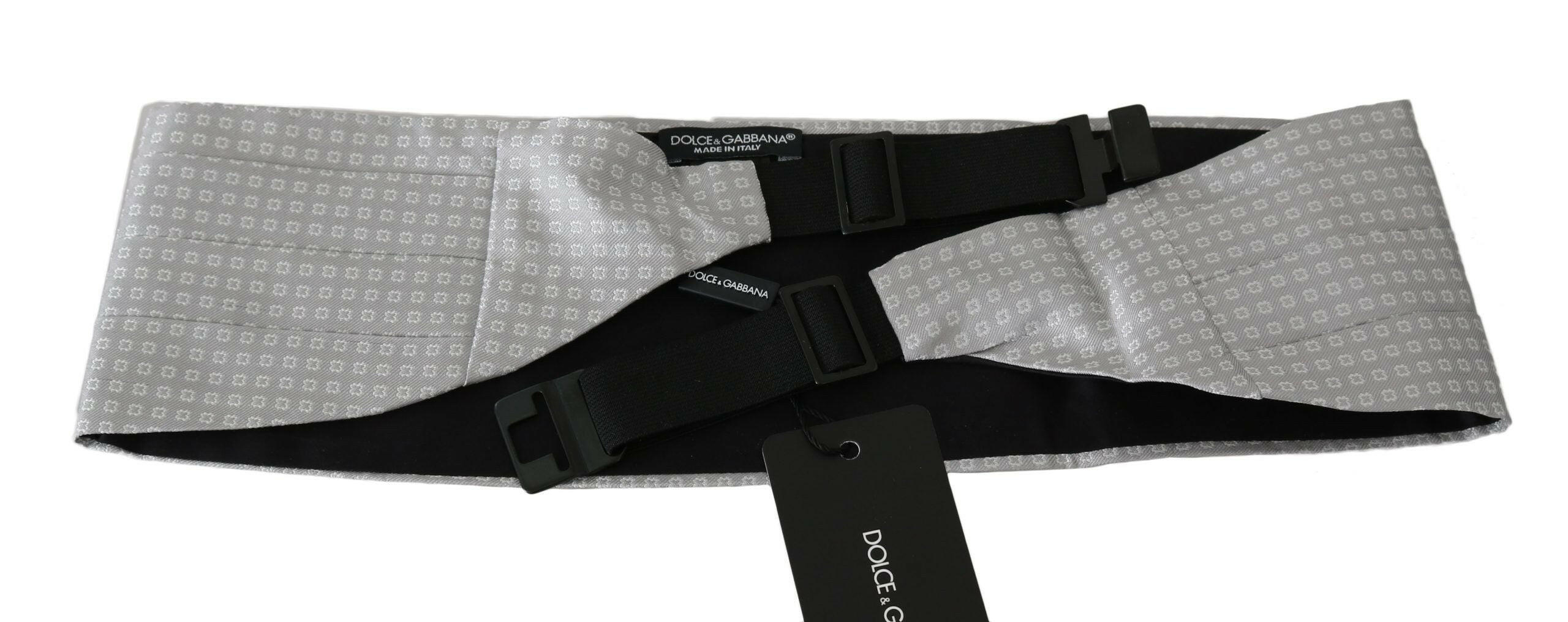 Dolce & Gabbana Gray Patterned Waist Belt Silk Cummerbund -  Men´s Cummerbund -  Dolce & Gabbana.