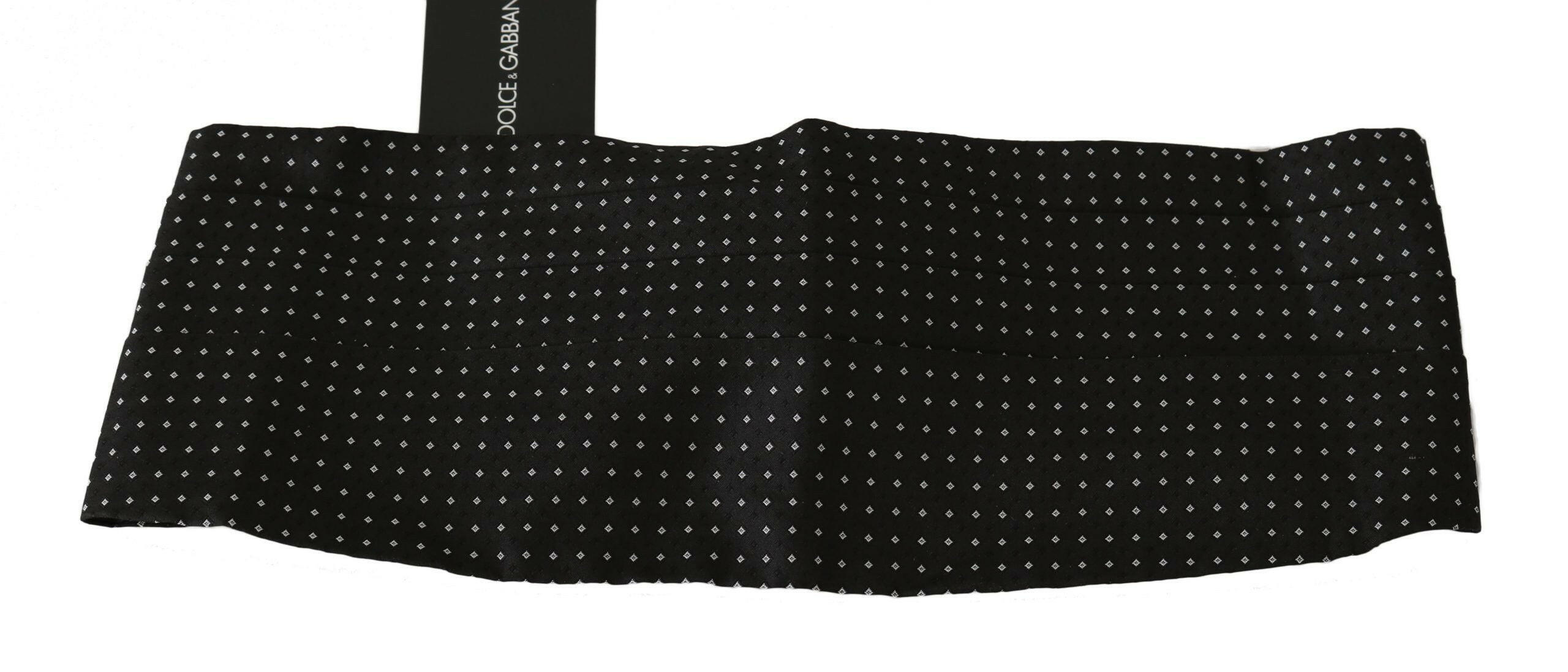 Dolce & Gabbana Black Dotted Waist Belt Silk Cummerbund -  Men´s Cummerbund -  Dolce & Gabbana.
