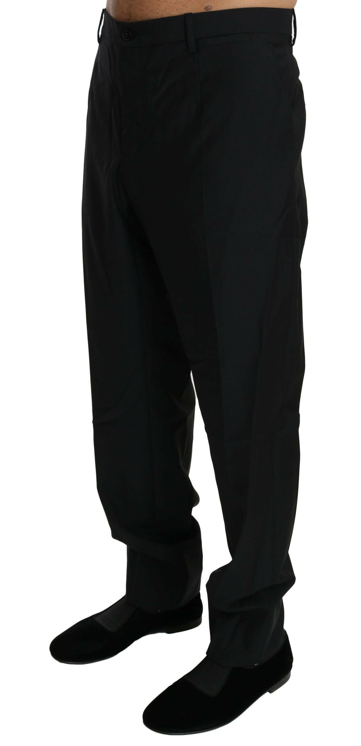 Dolce & Gabbana Black Dress Formal Trouser Men Wool Pants -   -  Dolce & Gabbana.