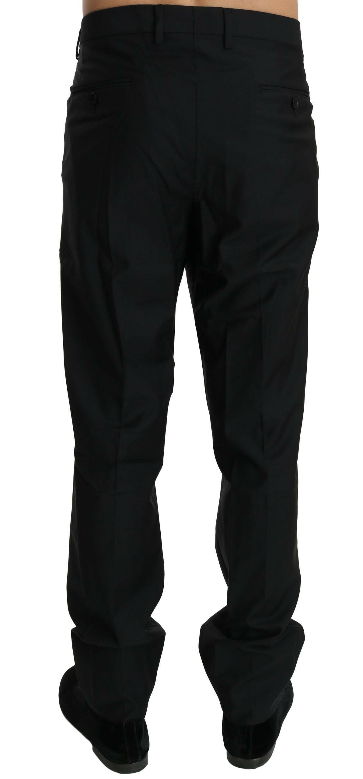 Dolce & Gabbana Black Dress Formal Trouser Men Wool Pants -   -  Dolce & Gabbana.