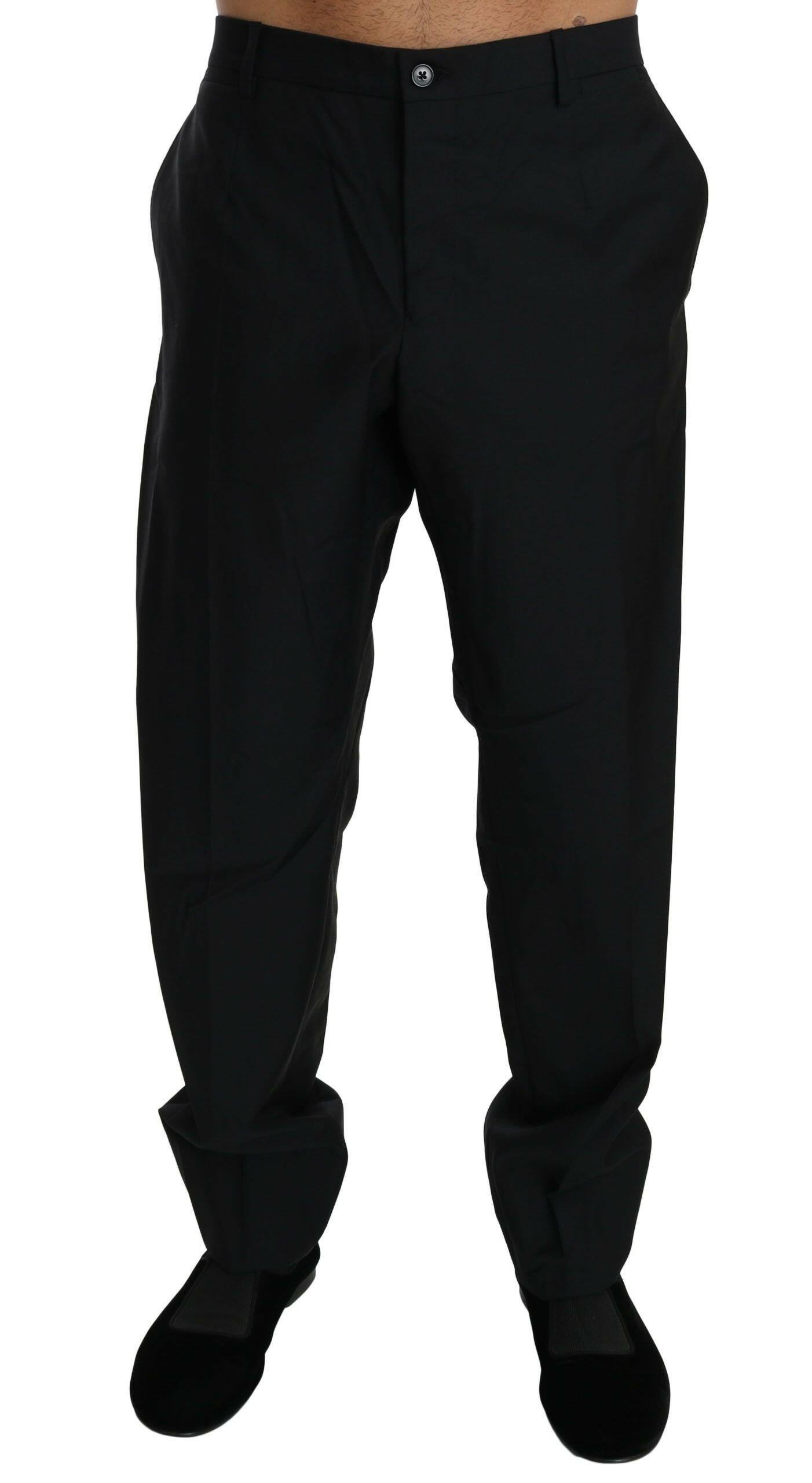 Dolce & Gabbana Black Dress Formal Trouser Men Wool Pants -   -  Dolce & Gabbana.