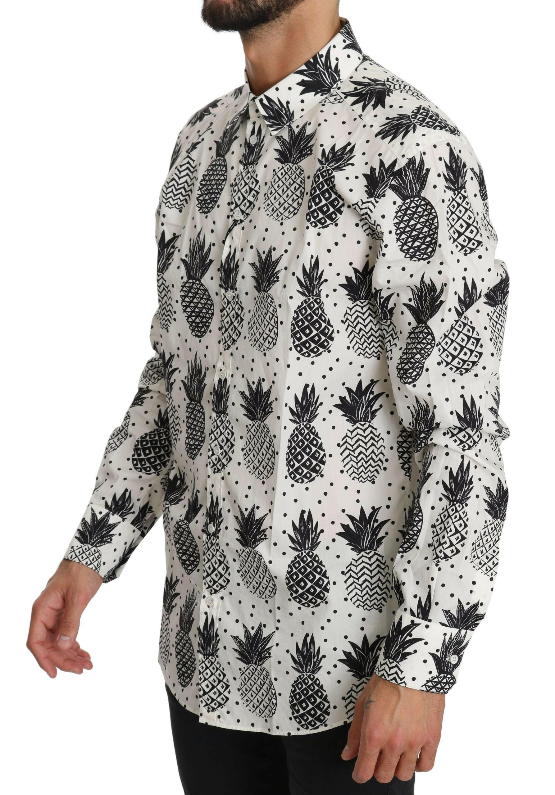 Dolce & Gabbana White Pineapple Cotton Top Shirt -   -  Dolce & Gabbana.