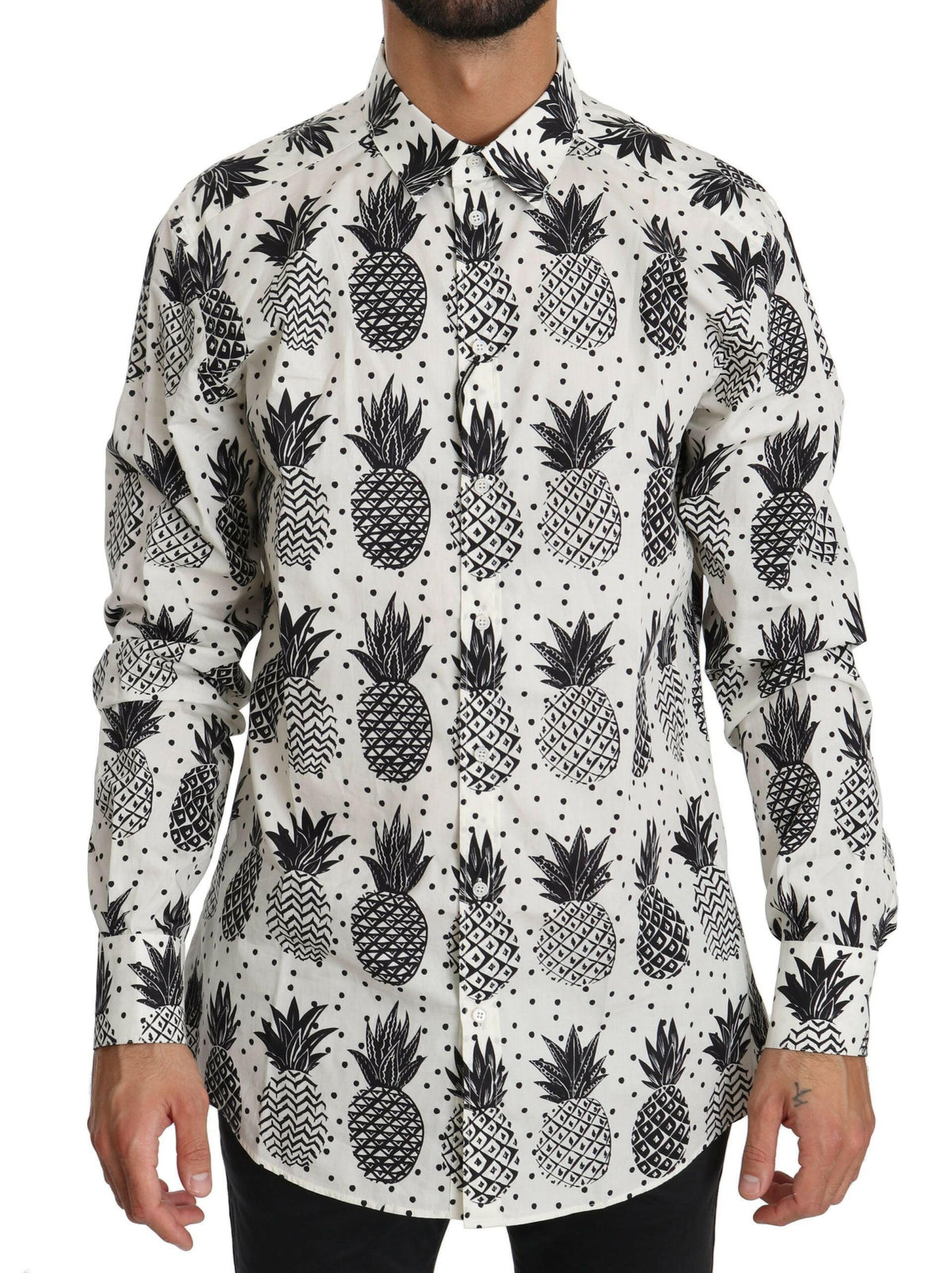 Dolce & Gabbana White Pineapple Cotton Top Shirt -   -  Dolce & Gabbana.