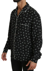 Dolce & Gabbana Black Skull Print Silk Sleepwear Shirt -   -  Dolce & Gabbana.