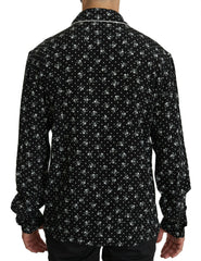 Dolce & Gabbana Black Skull Print Silk Sleepwear Shirt -   -  Dolce & Gabbana.