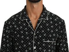 Dolce & Gabbana Black Skull Print Silk Sleepwear Shirt -   -  Dolce & Gabbana.