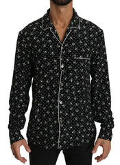 Dolce & Gabbana Black Skull Print Silk Sleepwear Shirt -   -  Dolce & Gabbana.