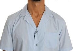 Dolce & Gabbana Blue Short Sleeve 100% Cotton Top Shirt -   -  Dolce & Gabbana.