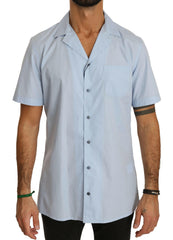 Dolce & Gabbana Blue Short Sleeve 100% Cotton Top Shirt -   -  Dolce & Gabbana.