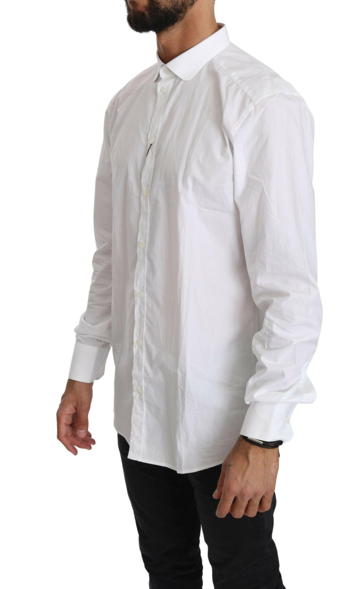 Dolce & Gabbana White Cotton Long Sleeve Top Shirt -   -  Dolce & Gabbana.